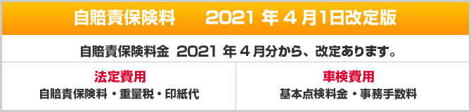 自賠責保険料　平成29年4月１日改定版